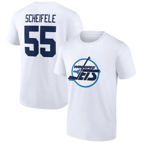 Men's Winnipeg Jets #55 Mark Scheifele White T-Shirt